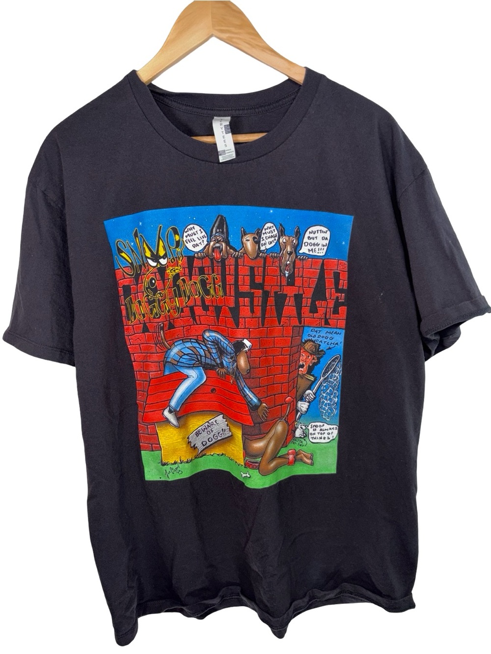 Playery tees Snoop Dogg Graphic Tee with Colorful Cartoon Print size xL street